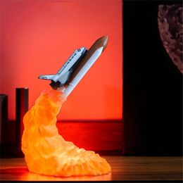 2020 NEW Drop 3D Print LED Night Light Space Shuttle Rocket Bedroom Table Decoration Lamp FOR Kid Christmas Gift C1007255S