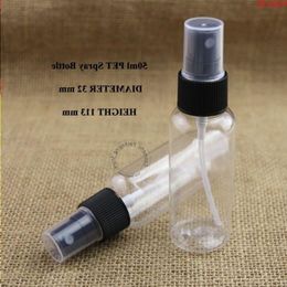 Wholesale 100pcs/Lot 50ml PET Perfume Atomizing Spray Bottle Liquid Plastic Cosmetic Container Black Lid Parfum Pot High Qualityhood qt Mjga