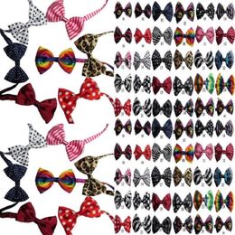 100pc lot Factory New Colourful Handmade Adjustable Dog Pet Tie butterfly Bow Ties Cat Neckties Dog Grooming Supplies 40 color173w