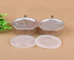 Clear Plastic Jar PET with Metal Lid Airtight Tin Can Pull Ring Concentrate Container Food Herb Storage 100ML W01014992920