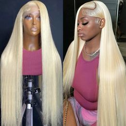 30 32 Inch Bone Straight 13x4 613 Honey Blonde Lace Front Wig Human Hair Brazilian Remy Coloured 13x4 Lace Frontal Wigs for Women