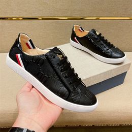 Luxury Designer Little Bee White Shoes Spring Autumn Mens Board High Edition Leather Casual Quality Trainers K6YN
