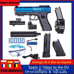 Gun Toys 2024 New Electric Spray Gel Explosion Toy Gun Activity Outdoor Game Gun With 10000 Beads Christmas Toys Gifts For Adult Boys 240307