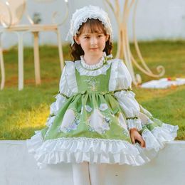 Girl Dresses HoneyCherry Cute Cartoon Lolita Dress Long-sleeved Princess Evening