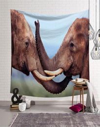 Tapestries Animal Elephant Tapestry Wall Hanging Sandy Beach Picnic Throw Rug Blanket Camping Tent Travel Sleeping Pad237I2810293