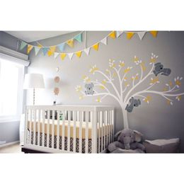 Koala Family on White Tree Branch Vinyls Wall Stickers Nursery Decals Art Removable Mural Baby Children Room Sticker Home D456B T2235Y