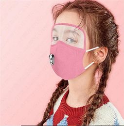 2 in 1 Washable kids Face Mask can add pm25 Philtre pad Protective eye children Face Shield cover Reusable Breathable boys girls m3770167