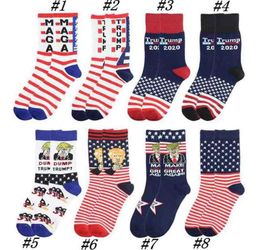 Adult President Middle MAGA Trump Letter Stockings Striped Stars US Flag Knit Sports Socks Stockings Hip Hop MAGA Sock ZZA2267 50P4297837