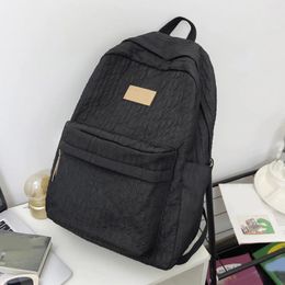 School Bags College Student Rucksack Pleated Casual Book Large Capacity Nylon Simple Adjustable Strap Fashion Cute For Teenage Girls