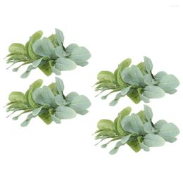 Decorative Flowers 4 Pcs Ring Christmas Rings Taper Candles Spring Welcome Door Wreath Fall (plastic) Fake Leaf