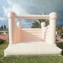 4x4m 13.2ft PVC Inflatable Bounce House jumping white Bouncy Castle bouncer castles jumper with blower For Wedding events party adults and kids toys-L