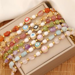 New Jewelry Fashion Natural Stone Personalized Eye Temperament Stainless Steel Bracelet B377