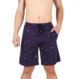 Underpants Mens Shorts Pants Printed Drawstring Cotton Underwear Boxer Loose Causal Fitness Male Trunks Homewear Sleep Bottoms