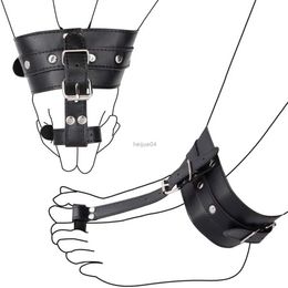 Adult Toys BDSM Leather Thumb Toes Bondage Cuffs Hand Foot Restraint Cuffs Erotic Sex Toys For Couples Slave Restraints Adult Games FetishL2403