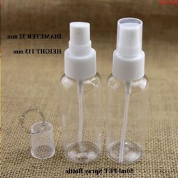 Wholesale 100pcs/lot 50ml PET perfume atomizing spray bottle liquid plastic container white sprayhood qty Rpnoq