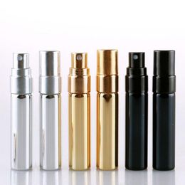 Mini Glass Vials Perfume Bottles 5ml Travel Refillable Portable Empty Atomizer Gold Silver Black Perfume Spray Bottle Atitw