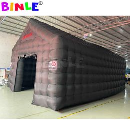 wholesale Impossing Black Inflatable Nightclub Tent With No Smoking Sign And Disco Lights Large Air Party House Inflatable Cube Tent Sale