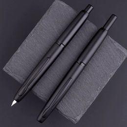 MAJOHN A1 Press Fountain Pen Retractable EF Nib 0.4mm Metal Matte Black writing Ink Pen with Converter for students gifts 240227