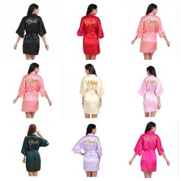 Home Clothing Sorority Fraternity Loose Silk Bathrobe Lace Satin Bride Clothes Robe 210901 Drop Delivery Garden Wear Dh2Lr