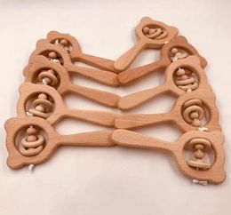 11 Styles Baby Teether Elm Wooden Animal Owl Bear Rattle Crafts Toy Newborn Molars Baby Health Teething Toys5025869