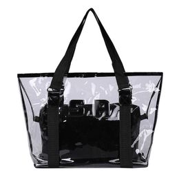 2024 New Beach Bag Summer Jelly Tote Transparent Popular Women s 240312