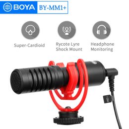 Microphones BOYA Professional Shotgun Condenser RealTime Monitor Microphone BYMM1+ for PC iPhone Camera Blogger Streaming Youtube Vlogging