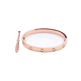 Screwdriver diamonds bracelet for teen girls trendy tiktok aesthetic gold Colour silver plated bangle designers titanium steel iced out letter bangles ZB061 I4