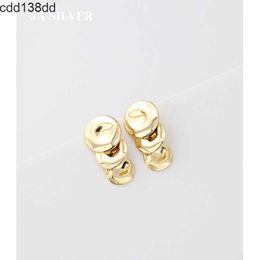 Stud S925 sterling silver hammer patterned round earrings for women in 2024 new and dynamic short style tassel earrings silver ear jewelry