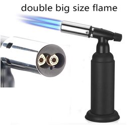 Big Size 1300C Butane Scorch Torch Double Jet Flame Torch Refillable Butane Torch Welding Windproof Lighter Flamethrower BBQ Camping Cigarete Cigar Lighter