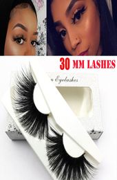100 Real Mink Hair Lashes 25mm30mm 5D Mink Eyelashes Soft Natural Thick Cross Handmade Long Dramatic 3D False Eyelash with Packa3739211