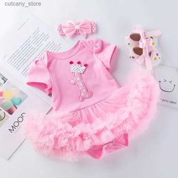 Girl's Dresses Baby Girls Lace Ruffles Dresses Newborn Princess tutu Dresses Baby Cotton Romper Clothes Infant Short Sleeve Birthday Jumpsuit L240313