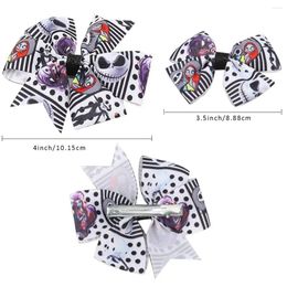 Hair Accessories Hallowmas Bows Hairclip Head Hoop Headwear Three-Piece Girls Kids Bowknot Grosgrain Ribbon Hallows' Day Hairpin