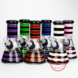 Colourful Pyrex Thick Glass Hookah Shisha Smoking Waterpipe Banger Bubbler Pipe Beaker Philtre Dry Herb Tobacco Handle Bowl Portable Innovative Handmade DHL