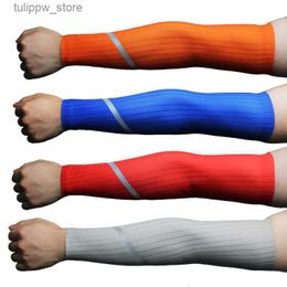 Protective Sleeves Arm Leg Warmers Size SXL Summer Men Women Reflective Cycling Sleeves Sun Uv Protection Breathable Running Compression 230425 L240312