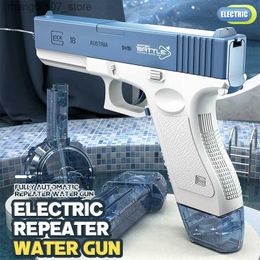 Sand Play Water Fun Water Gun Electric Glock Guns Automatic Portable Children Summer Beach Outdoor Fight Fantasy Toys for Boys Childrens Day Gifts L240312