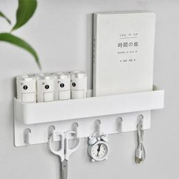 Farmhouse Wall Hooks Key Rack Holder Heavy Duty Key Storage Rack With 6 Hooks Mail Holder Key Hooks For Living Room Entrance 240305