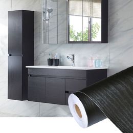 PVC Self Adhesive Waterproof Black Wood Wallpaper Roll For Furniture Door Desktop Cabinets Wardrobe Wall Contact Paper336M