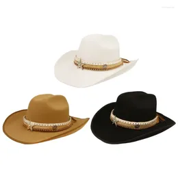 Berets Panama Hat Fedoras Western Short-Brimmed For Women Man Casual Wear Unisex