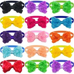 Dog Apparel 50/100pcs Flowers Bow Ties Rose Style Pet Supplies Accessories Small Dogs Cat Bowties Neckteis Holiday Products