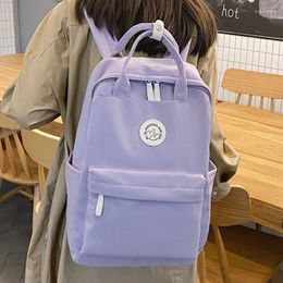 Backpack Original Design Double Shoulder Bag Girl Student Minority Solid Colour Schoolbag Large Capacity Waterproof Women