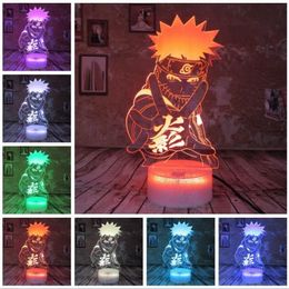 Japan Anime Naruto Figure Cool Adult 7 Colours Smart Change Night Light Boys Bedroom Table Decor Child Kids Teens Babys Christmas T2199