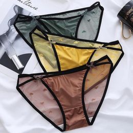 Women's Panties 2024 Sexy Lace Underwear Panty For Ladies Delicate Soft Comfortable Women Mesh Lace-up Bow Knot Low-rise