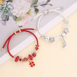 Jewellery Full Diamond Pan Family DIY Combination Bracelet for Women's Personalised Light Handcrafted Leather Rope B324