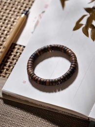 Bangle High-grade Agarwood Eaglewood Buddha Bracelets for Men Women Buddhism Handmade Jewelry Stretch Barrels Beaded Wooden Bangle ldd240312