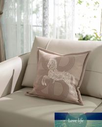 Pillow Case Top Soft and Delicate Breathable Warm Cotton Cashmere Printed Pillow Cushion Sofa Bedroom Cushion Model Room Furnishings without Pillow Core