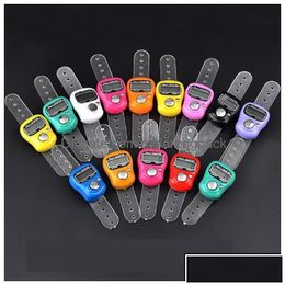 Counters Wholesale Mini Hand Hold Band Tally Counter Lcd Digital Sn Finger Ring Electronics Head Count Buddha Electronic Offi Drop Del Dh5Lf