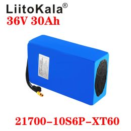LiitoKala 36V Battery 30ah ebike battery 30A BMS 36V 30AH 21700 10S6P Lithium Battery Pack For Electric bike Electric Scooter