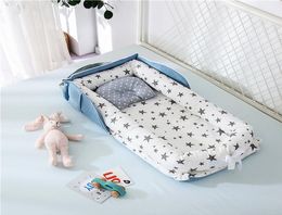 Portable Newborn Baby Crib Nest Bed for Baby Boys Girls Travel Infant Cotton Cradle Crib Baby Sleeping Set 2011284972743