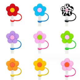 flowers styles straws toppers cover cap colorfuls Pvc straw protection sheath dust plug for drink straws charms ZZ