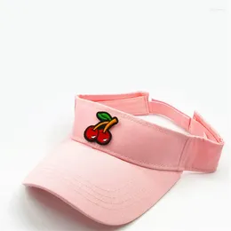 Ball Caps 2024 Cotton Cherry Fruit Embroidery Visors Baseball Cap Adjustable Snapback For Men And Women 180